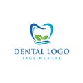 Dental Leaf Beach Environment Logo Design Concept