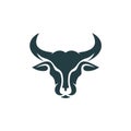 Bull, Cow, Angus, Cattle Head Vector Icon Logo Design Inspiration Royalty Free Stock Photo