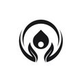 Human People, Natural Health Yoga Logo Design Template Vector Meditation Circle Leaves Drops