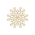 Ornamental pattern art lines, beauty flower bloom vector logo design