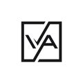 Initials Letter VA Box Square Logo Design Inspiration