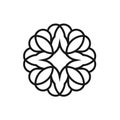 Ornament mandala logo design, love heart leaf icon vector template, simple line pattern Royalty Free Stock Photo