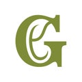 Initial letter g green leaf logo design inspiration