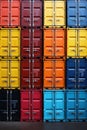 Background of Stack of Cargo Containers at Port
