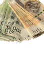 Background. Stack of Polish 100 and 200 zloty banknotes. Royalty Free Stock Photo