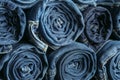 Background of a stack rolled jeans Royalty Free Stock Photo