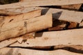 Background. Stack of wooden boards. Royalty Free Stock Photo