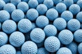 Background of Stacked Blue Golf Balls. Sport. Full Frame. Royalty Free Stock Photo