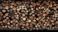 Background, stacked firewood in the forest, autumn Royalty Free Stock Photo