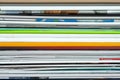 Background from stacked magazines, brochures, notebooks, catalogs Royalty Free Stock Photo