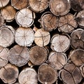Background of stacked timber logs Royalty Free Stock Photo