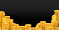 Background with stacks of golden coins Royalty Free Stock Photo