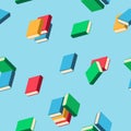 Background with stacks of multi colored books
