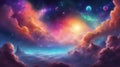 background with stars A space scene with a deep space gems cloud in the center. Royalty Free Stock Photo