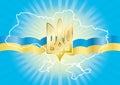 Background with the state symbol of Ukraine