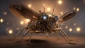 background a steampunk Firefly Lightning Bug Flashing at Night. This is the actual flash Royalty Free Stock Photo