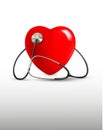 Background with a stethoscope and a heart. Royalty Free Stock Photo