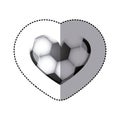 background sticker of heart with texture of soccer ball