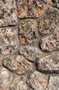 Background. Stone wall texture. The shell rock material is bonded with cement mortar Royalty Free Stock Photo