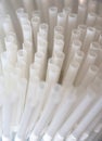 Compostable white straws one use