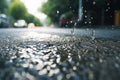 Background street drop raindrop car light droplet rain wet water abstract rainy road weather Royalty Free Stock Photo