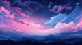 Background strikes and colorful, very aesthetic at night, shooting starlight the sky, Generate AI