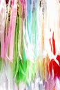 Strips of silk fabric of various colors Royalty Free Stock Photo