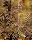 Background in the style of Klimt. Royalty Free Stock Photo