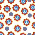 Background in the style of 60x. Psychedelic seamless pattern. Hi Royalty Free Stock Photo