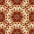 Vector seamless pattern of mandalas. Traditional Eastern pattern of circular graphic elements.