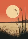 Background sunset landscape water nature sky lake Royalty Free Stock Photo