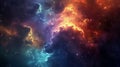 Background of supernova nebular, galaxy, cosmic dust clouds and stars showing the universe cosmos in the night sky