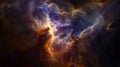 Background of supernova nebular, galaxy, cosmic dust clouds and stars showing the universe cosmos in the night sky