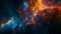 Background of supernova nebular, galaxy, cosmic dust clouds and stars showing the universe cosmos in the night sky