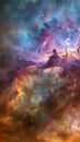 Background of supernova nebular, galaxy, cosmic dust clouds and stars showing the universe cosmos in the night sky