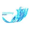 Background surfing sport. emblem on white background. vector illustration