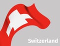 Background with Switzerland wavy flag Royalty Free Stock Photo