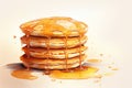 Background syrup food stack morning pancakes plate lunch sweet snack breakfast meal butter dessert