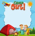 Background template with camping theme Royalty Free Stock Photo