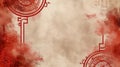 background template with Chinese print in red generative ai Royalty Free Stock Photo