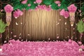 background template with flowers and leavesbackground template with flowers and leaves3 d