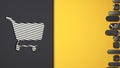 Background for text with basket shoping background concept 3d render image Royalty Free Stock Photo