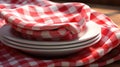 Red tablecloth cloth textile background white Royalty Free Stock Photo