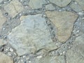 Background texture of ancient round gray stone floor