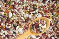 Background texture of assorted beans and legumes