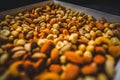 Background texture of assorted mixed nuts Royalty Free Stock Photo