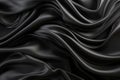 Background, texture, black silk shiny fabric, fabric folds. Background for the site, application. AI generative Royalty Free Stock Photo