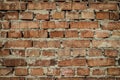 The texture of an brickwork with remnants of plaster