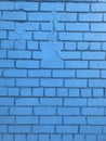 background texture brick wall painted blue. Royalty Free Stock Photo