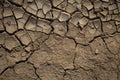 Cracked earth from prolonged drought. Background and texture of brown dry soil closeup Royalty Free Stock Photo